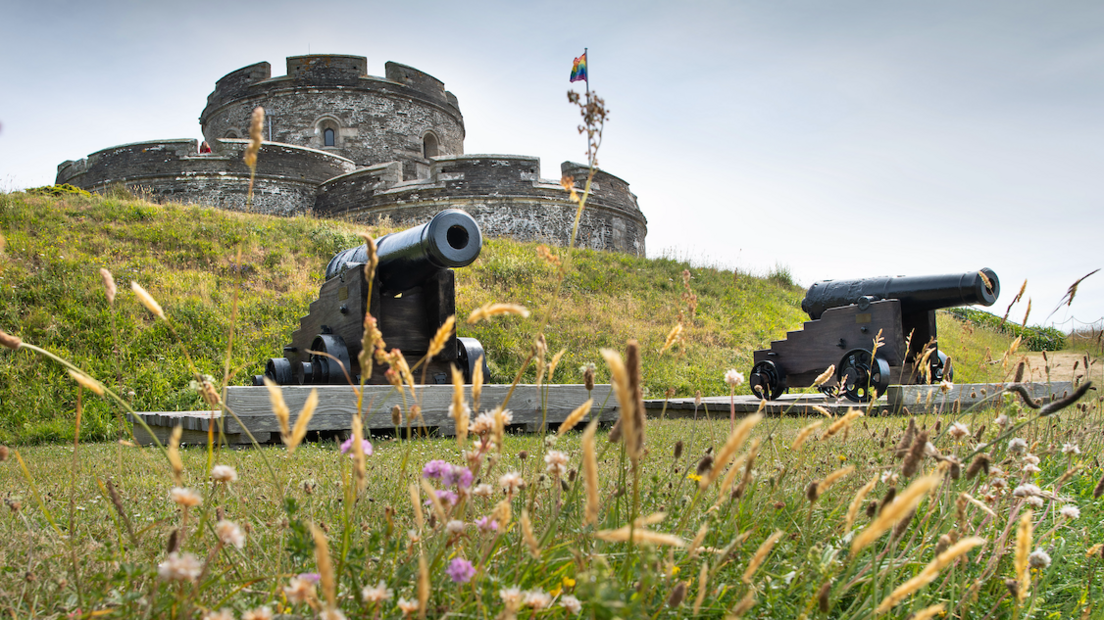 Canon in front of St Mawes castle