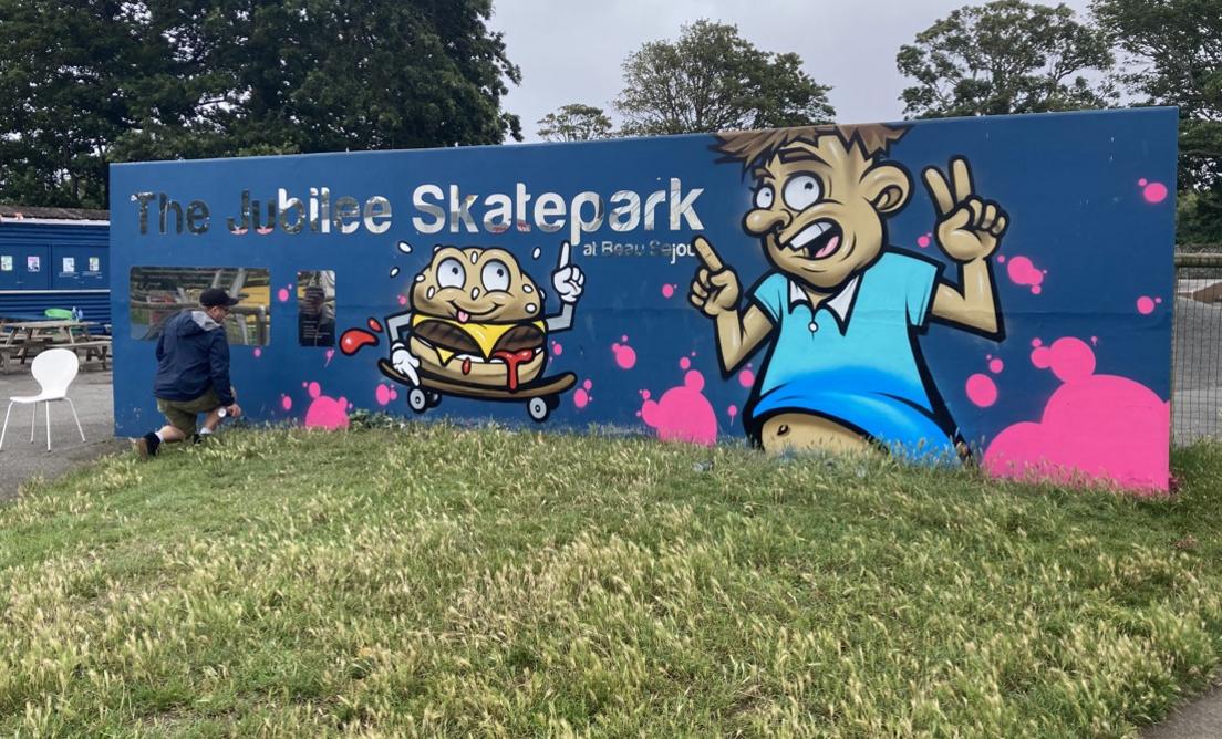 Artwork at Guernsey skatepark