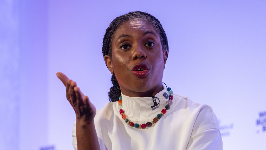 Kemi Badenoch, leader of the Conservatives, shown speaking at a business conference in June