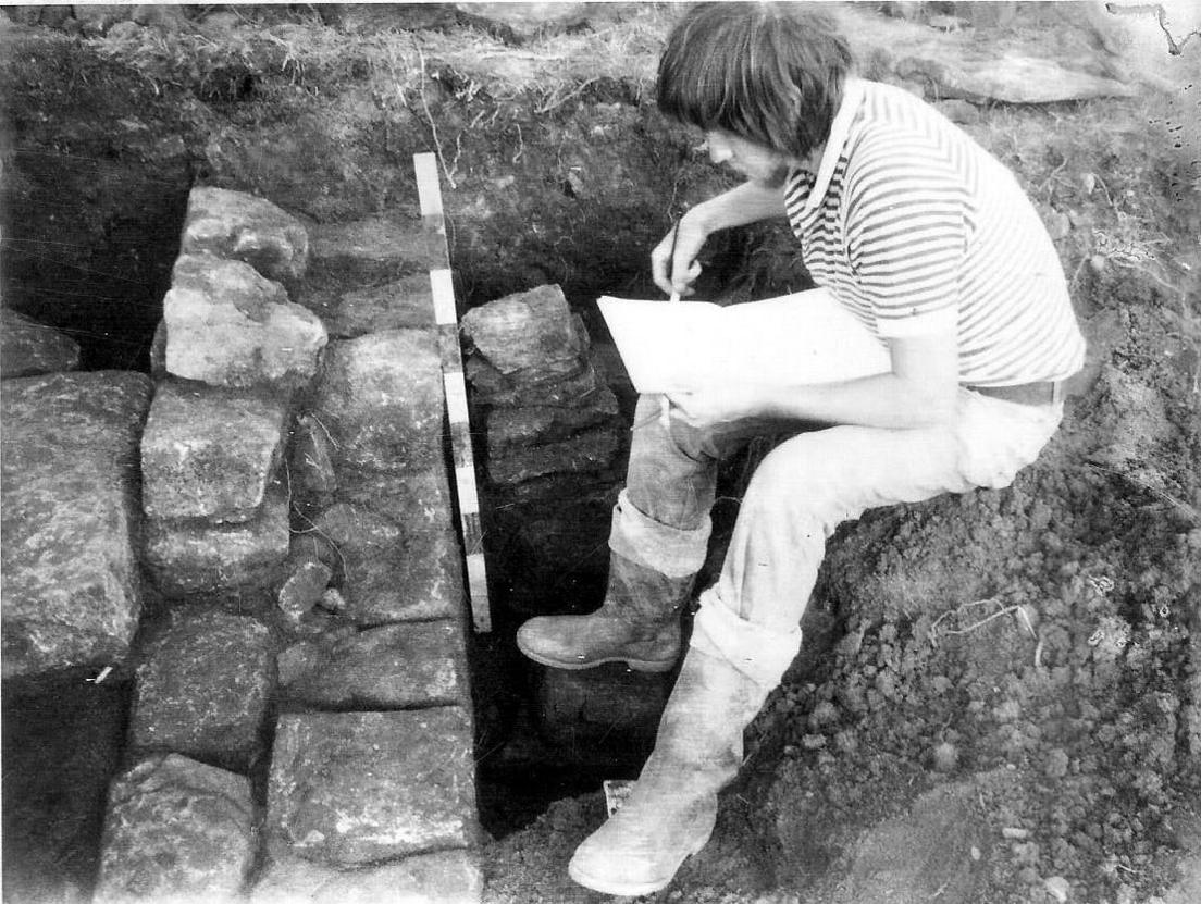 An archaeologist at work in the 1970s