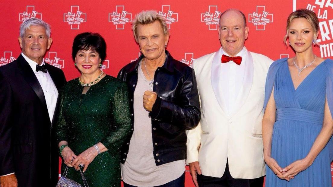 Greg Bensel pinch New Orleans Saints proprietor Gayle Benson, Billy Idol, Prince Albert II and Princess Charlene successful Monaco successful July 2025