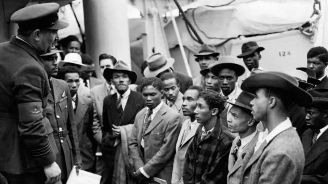 Young men arriving in the UK on the Empire Windrush