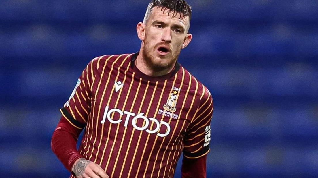 Andy Cook in action for Bradford City in the EFL Trophy