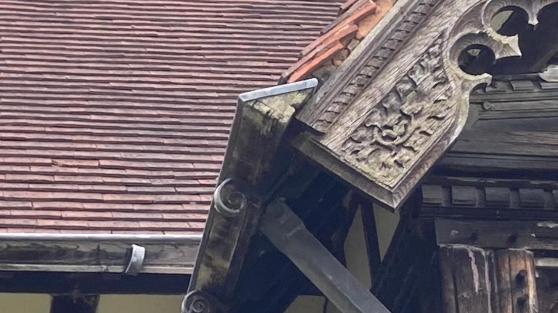 cast iron fittings on the roof of Wightwick Manor