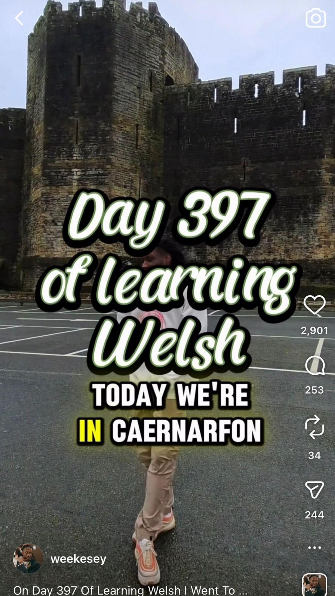 Ryan Weekes yn crwydro Caernarfon