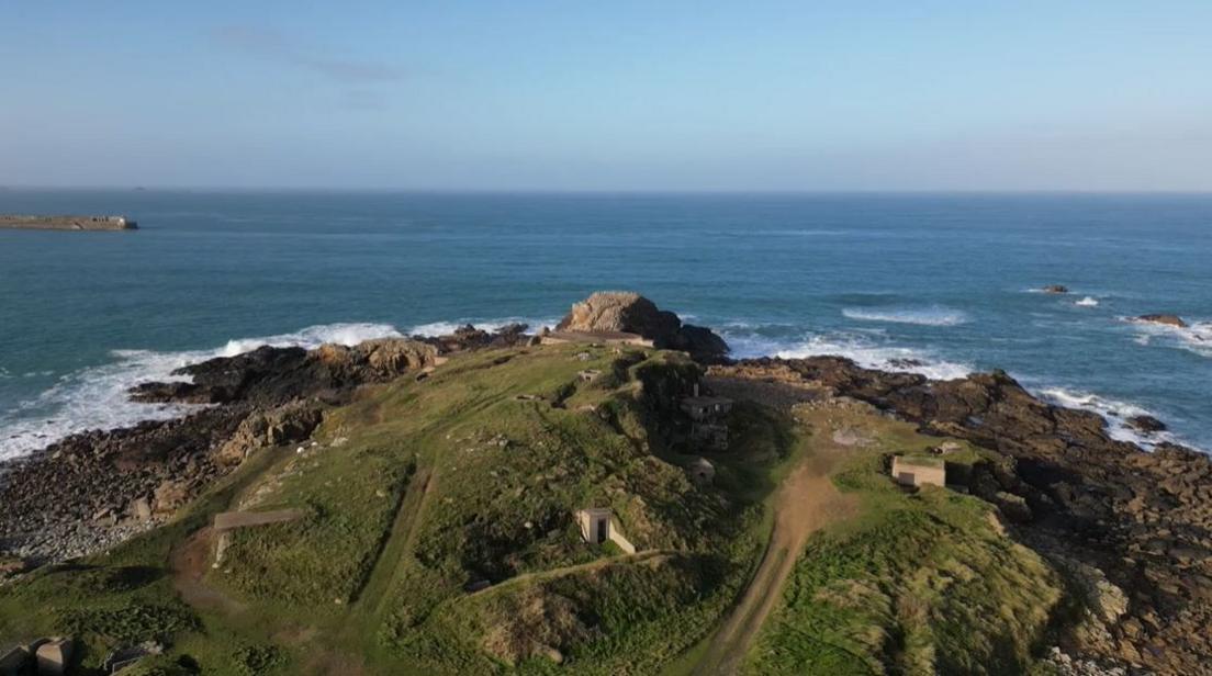 Bibette head in Alderney showing German fortifications