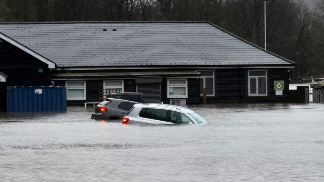 Cars have been lifted off their wheels