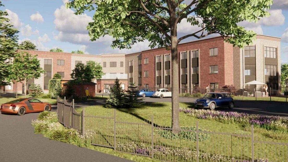 An artist impression of a care home in Derby