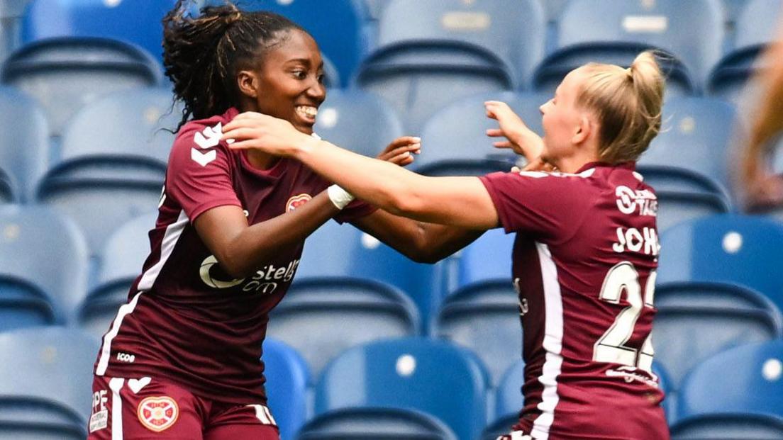 Sade Adamolekun and Carly Johns scored the goals for Hearts against Partick Thistle