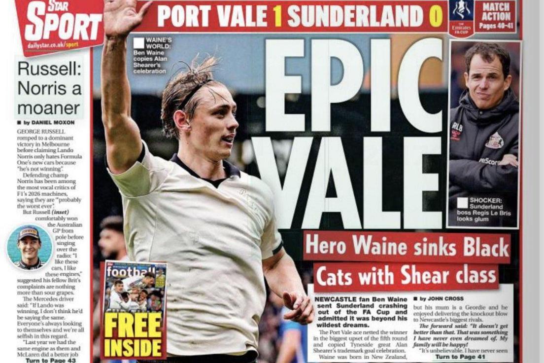 Daily Star back page - Monday 9 March 2026