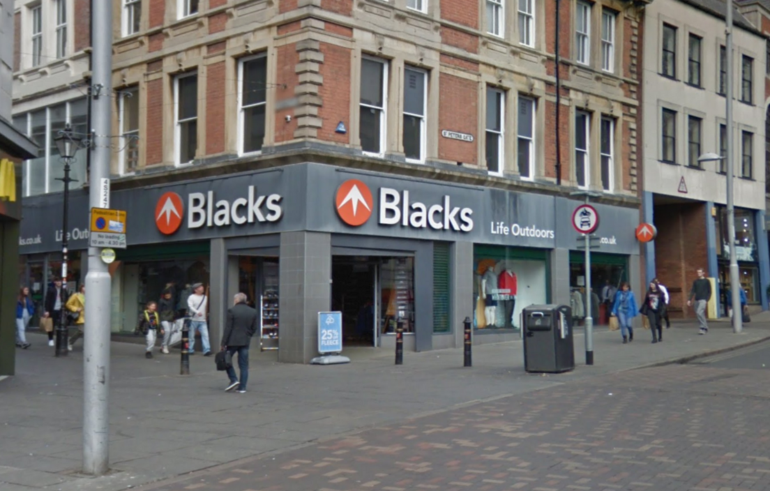 Exterior of Blacks branch in Nottingham city centre