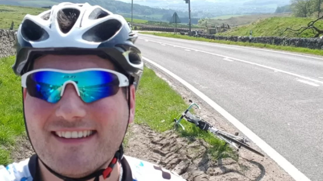 Sam Perkins cycling before he was diagnosed with MND