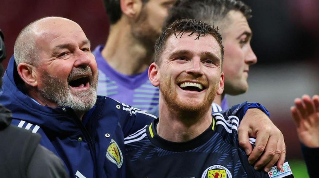 Scotland head coach Steve Clarke and captain Andy Robertson