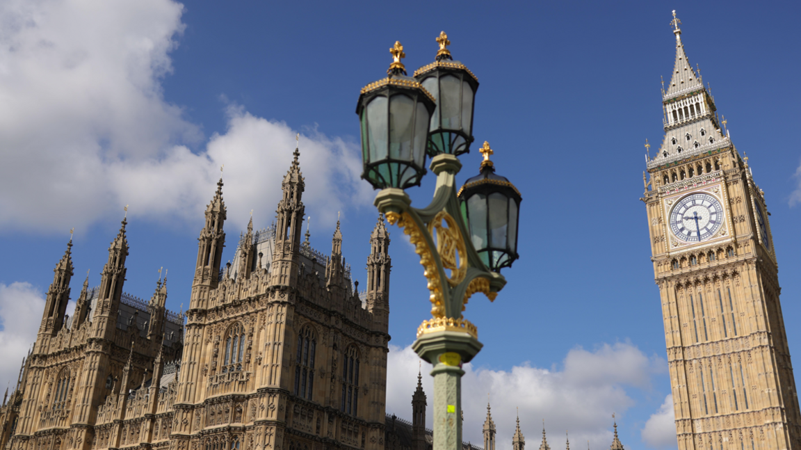 A shot of the Houses of Parliament including the Elizabeth Tower which houses Big Ben