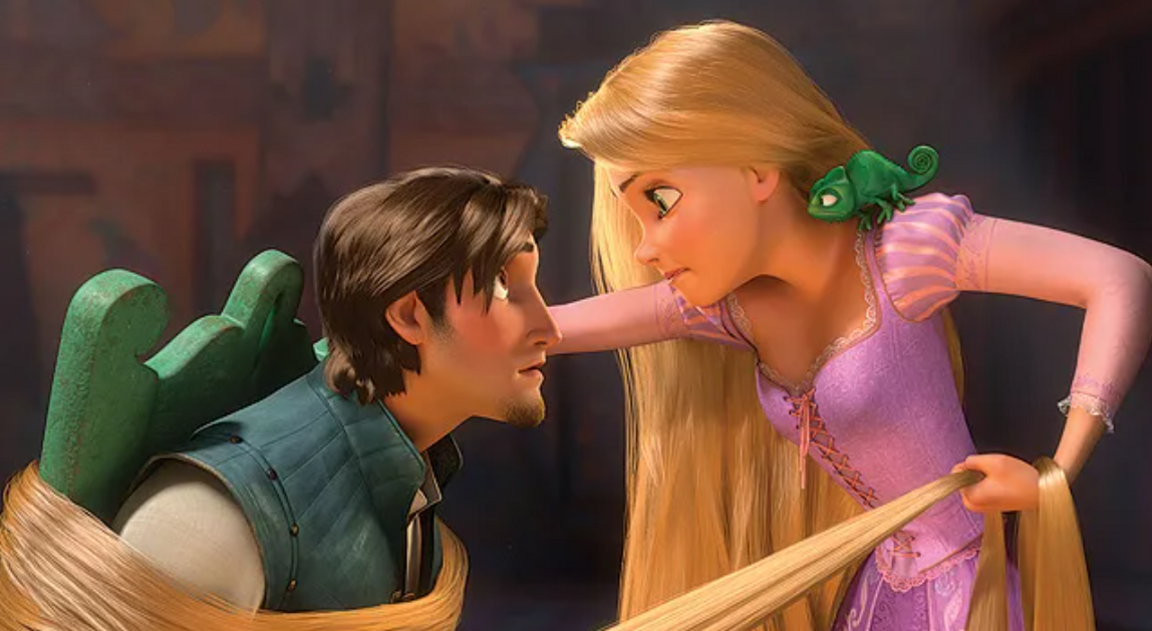 Flynn and Rapunzel in the Tangled animated film