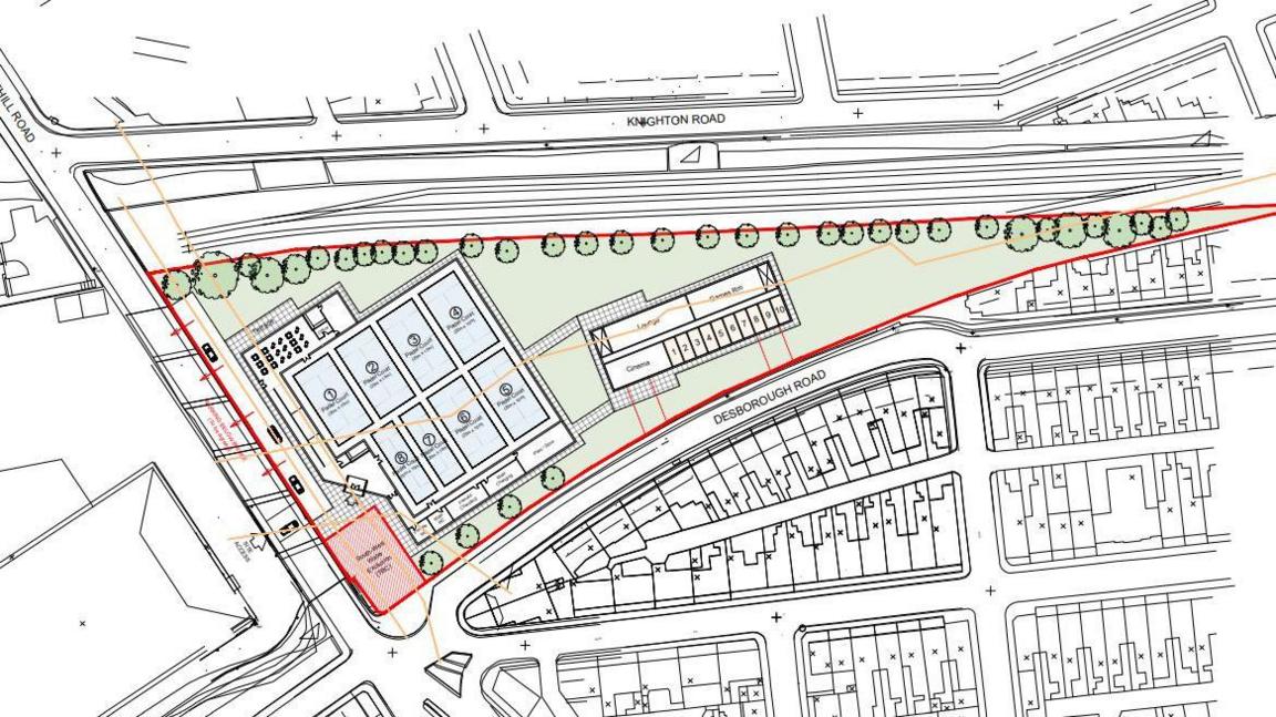 An architect's drawing showing the plans for a site in St Judes, Plymouth
