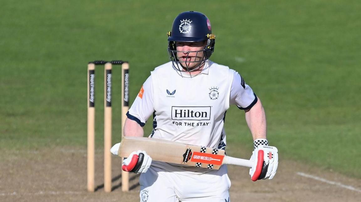 Hampshire's Ben Brown takes a single