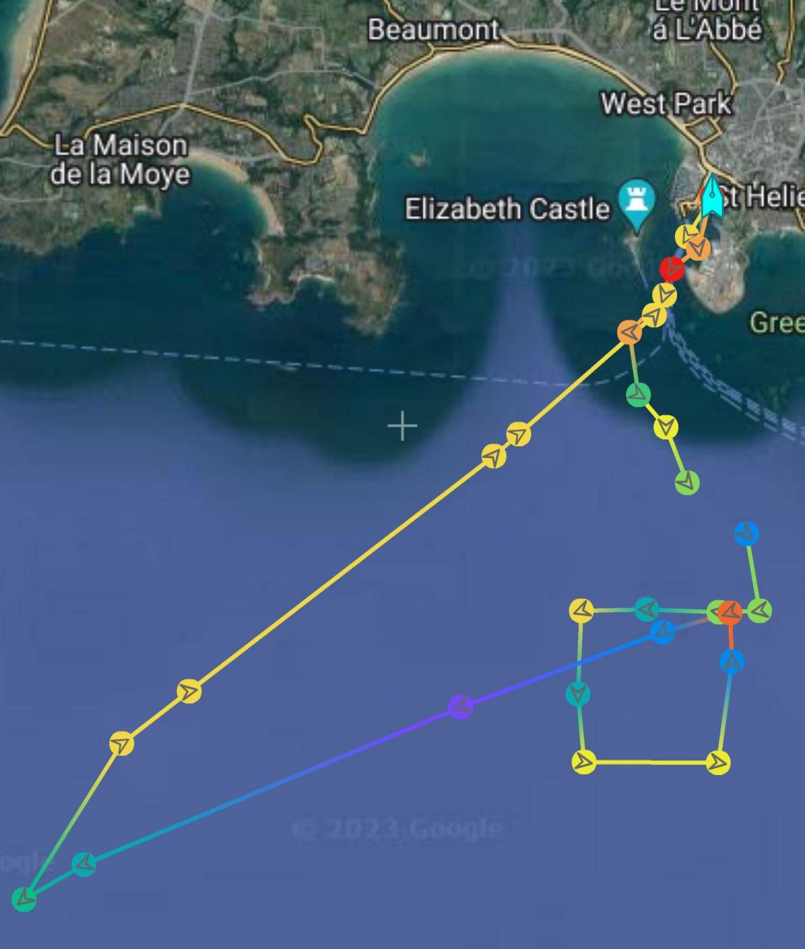 GPS map of square and rescue in Jersey