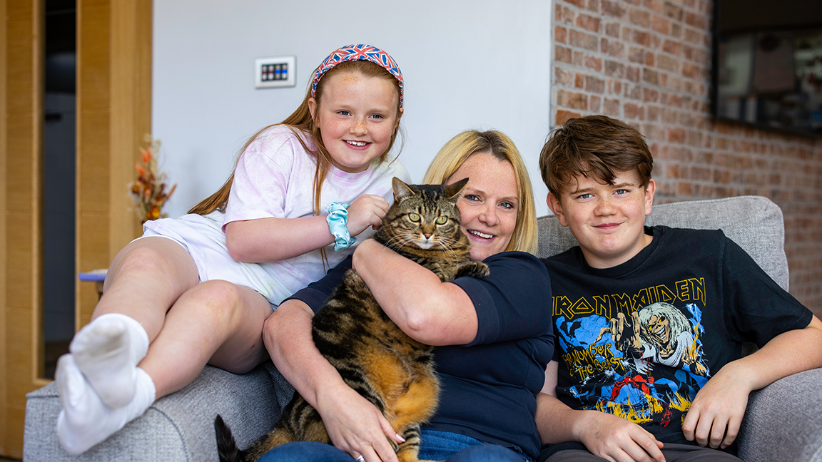 Rocky with owners