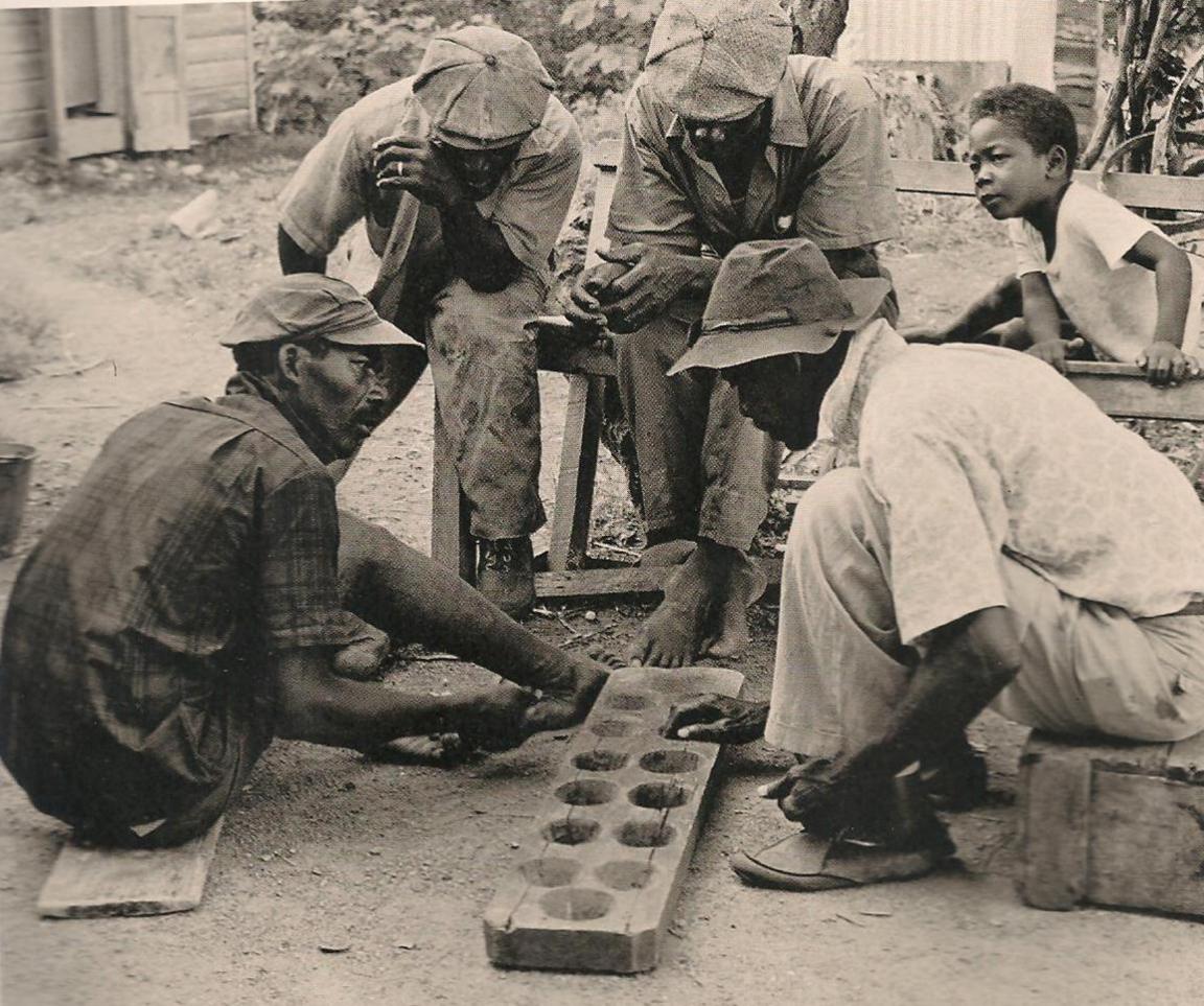 A Warri game being played in Antigua in the 1970s