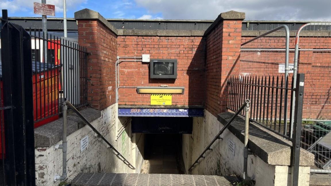 Gloucester station underpass entrance