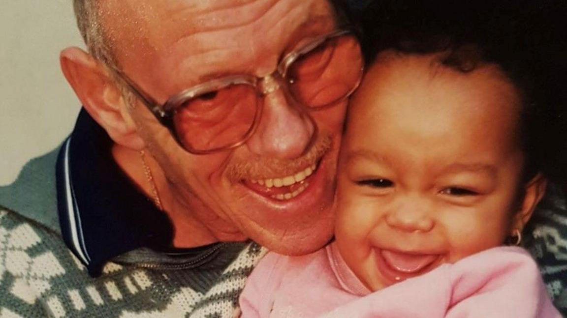 Kaylee Golding as a baby with her grandad, Graham.