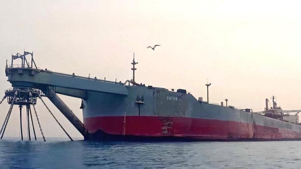 Undated photograph of the FSO Safer, anchored off Yemen's Red Sea coast, from Yemeni environmental group Holm Akhdar (Green Dream)