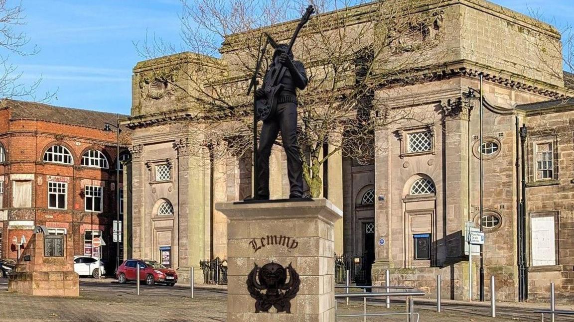 Artist's impression of the proposed Lemmy statue