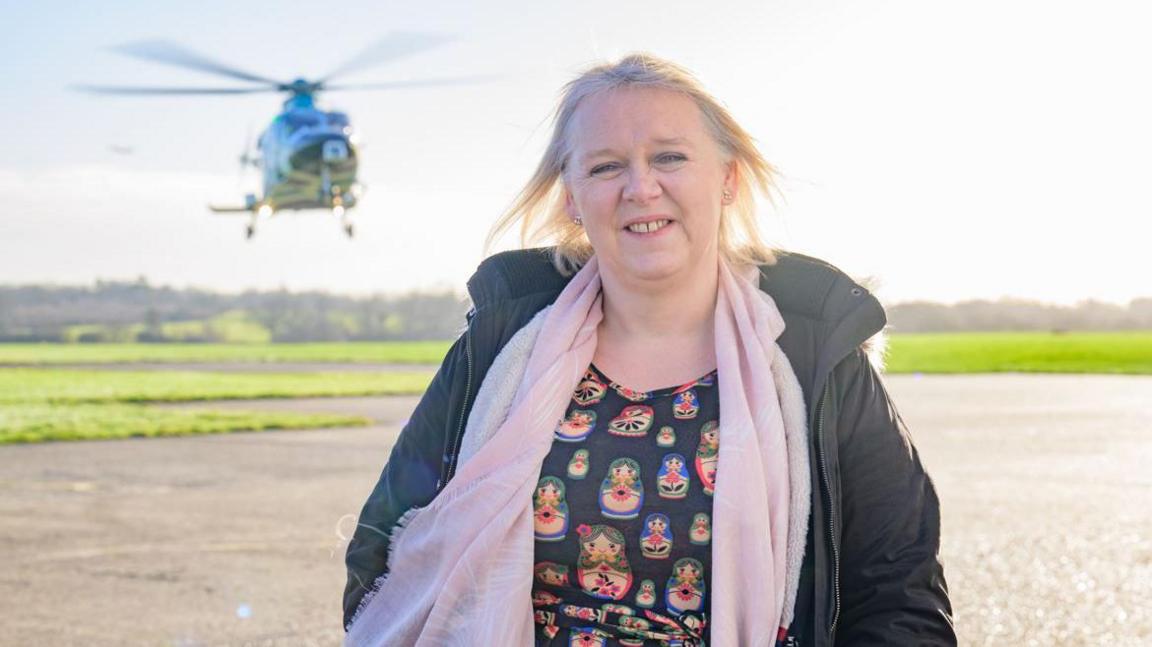 Kate Mellor and an air ambulance