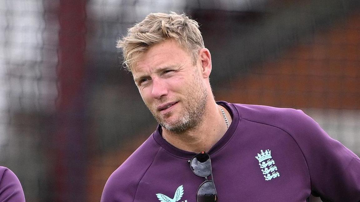 Andrew Flintoff during an England training session