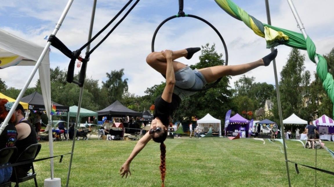 Acrobat performance at festival