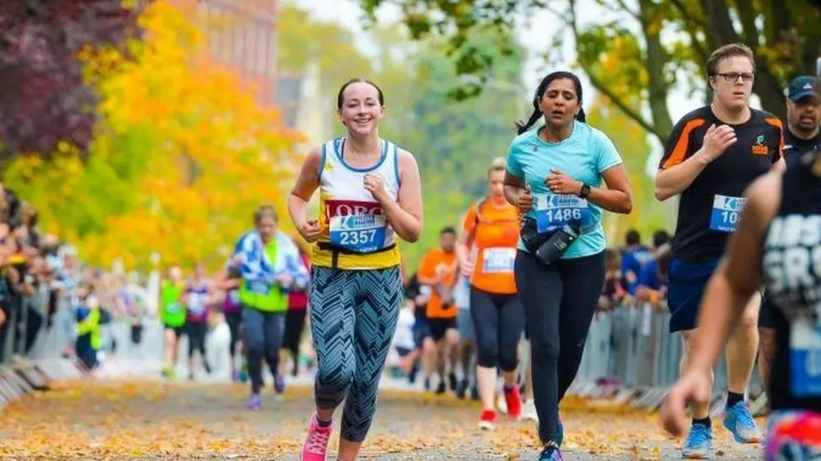 Runners during the Leicester Half Marathon