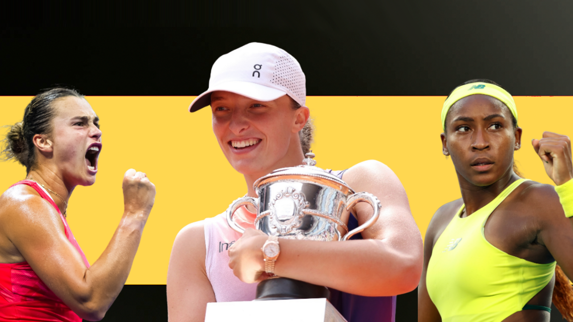 Iga Swiatek holds the Coupe Suzanne Lenglen after winning the French Open in 2024