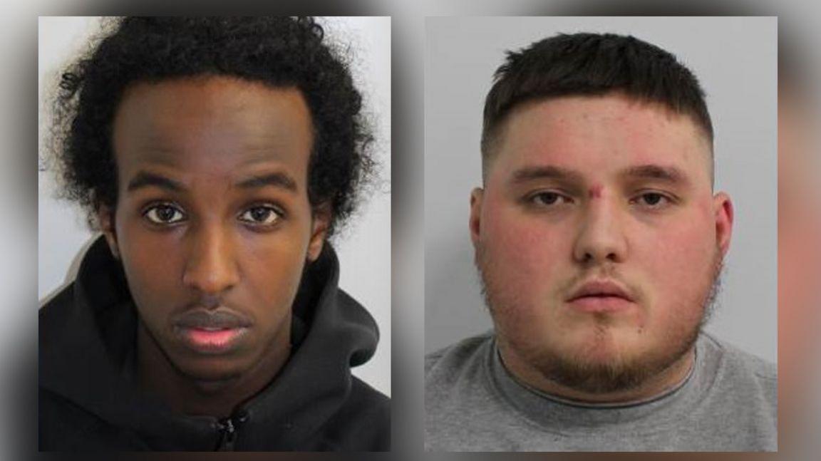 Dualla Abdi (left) and Ben Laing (right) mugshots 