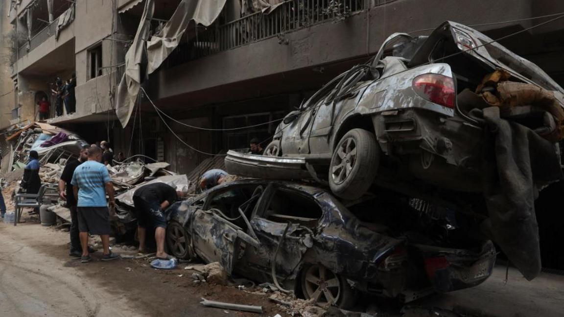 Site of an Israeli strike in Beirut, Lebanon, 12 October