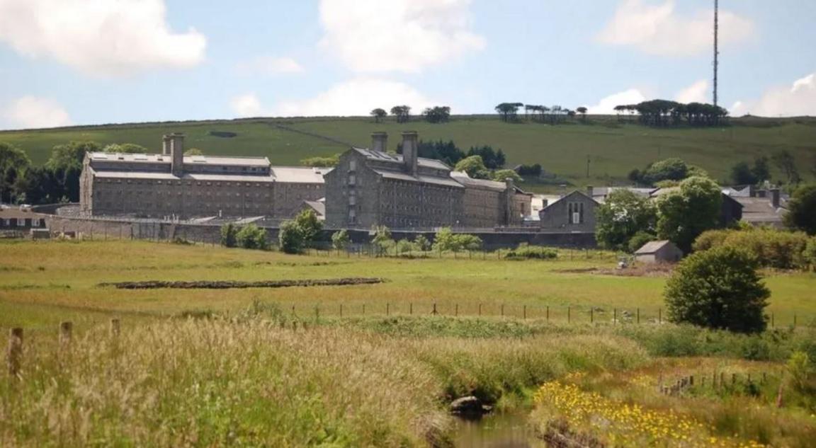 HMP Dartmoor seen among green fields