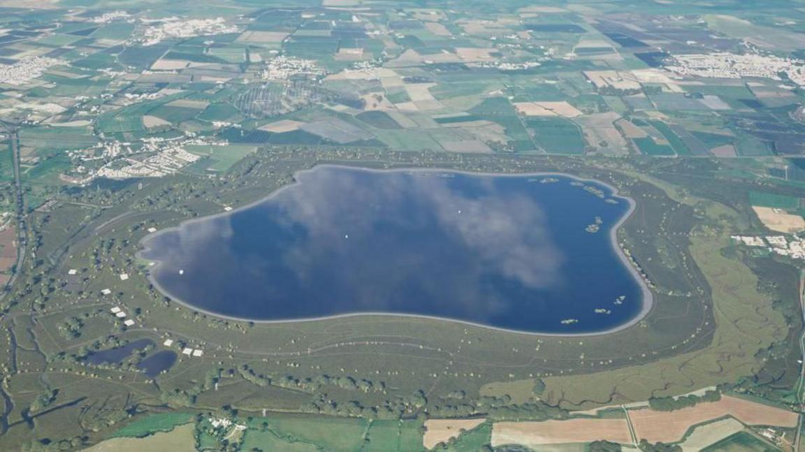 A CGI impression of an aerial view of the SESRO reservoir seen from the north