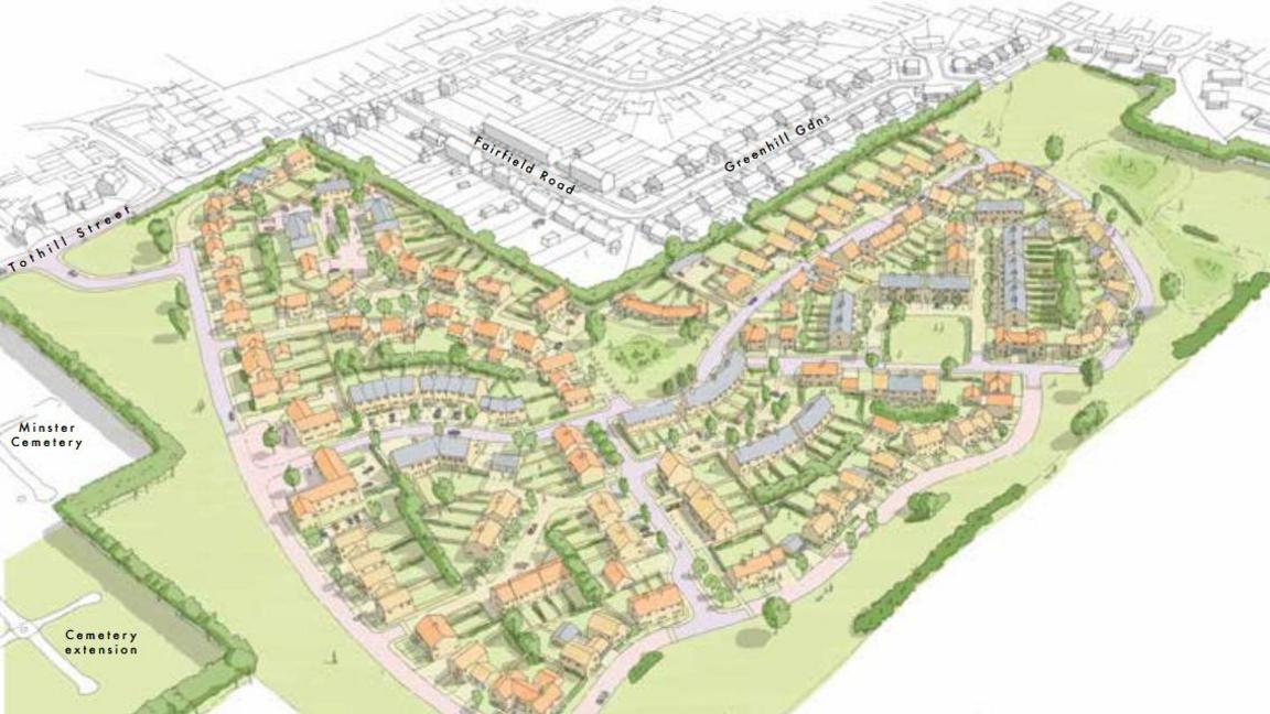 Ariel view of Minster homes proposal