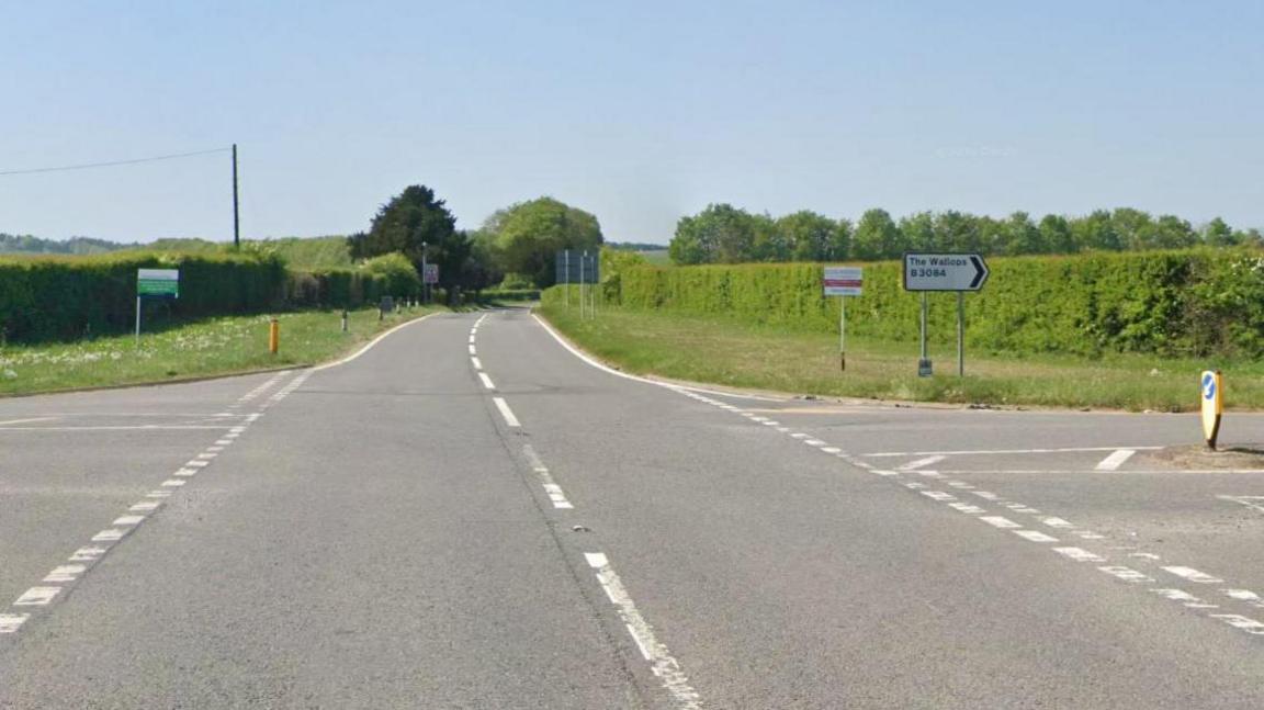 The A30 and B3084 junction on google maps
