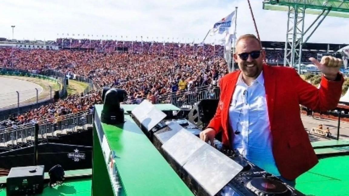 DJ Admin performing for the Max Verstappen grandstands in Zandvoort