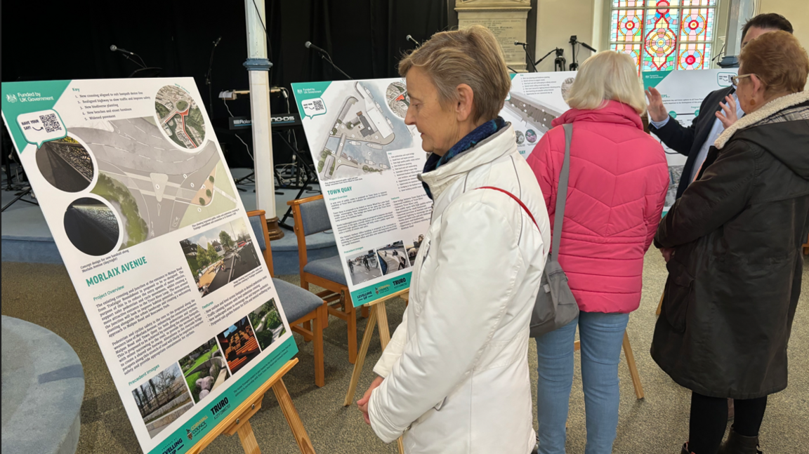 Inspecting the new plans at Truro Methodist Church