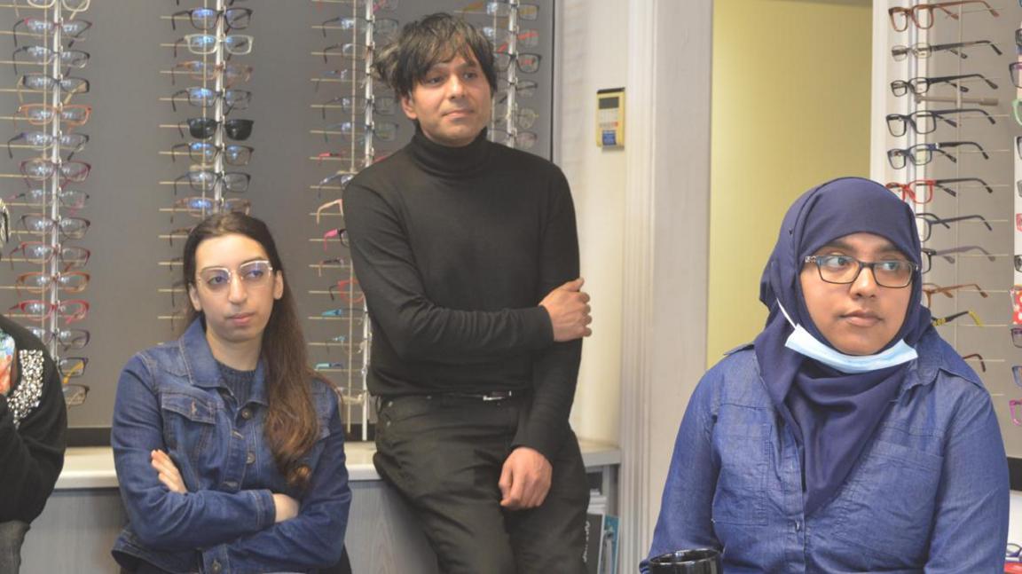 A listening event in Alexandra opticians, formerly Allders in Luton