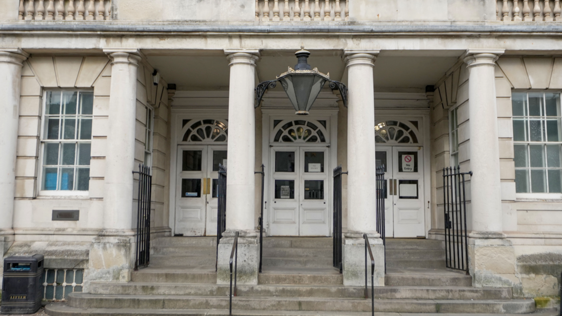 Lewes Crown Court front steps