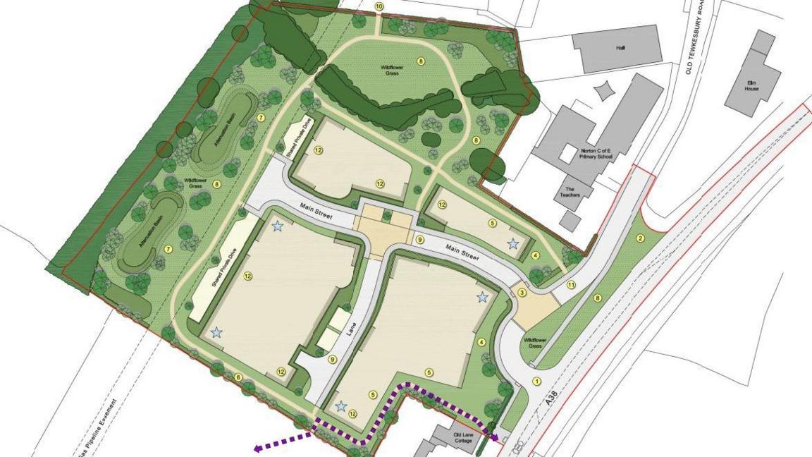 Plans for a the new housing development in Norton