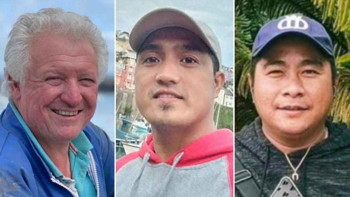 Individual head and shoulder photographs of Michael Michieli, Jervis Ramirez Baligat and Larry Simyunn and in one image, with them all looking at a camera.
