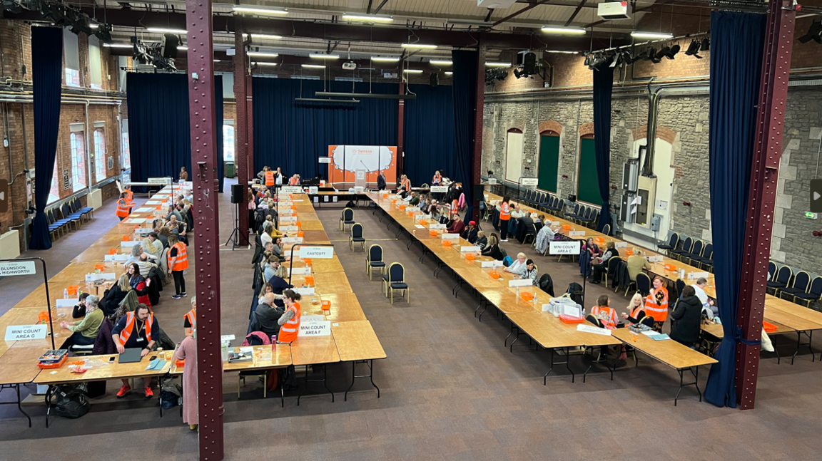 Counting stations in the hall at Steam Museum