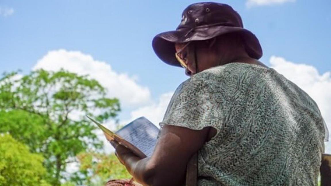 A person reading a book 