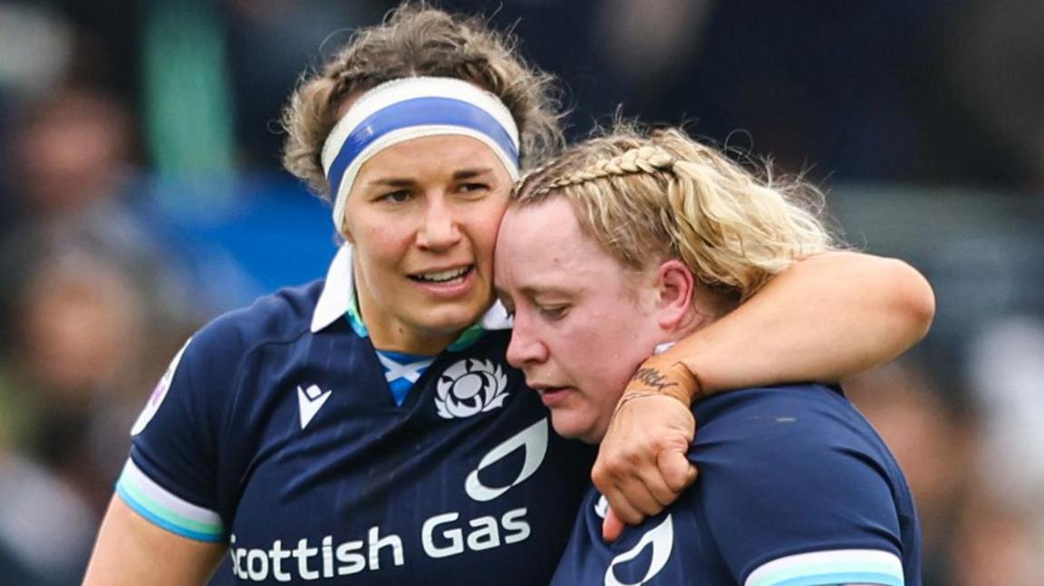 Scotland players Rachel Malcolm and Lana Skeldon
