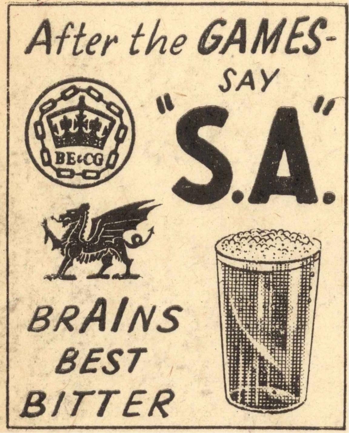 An archive advert for Brains