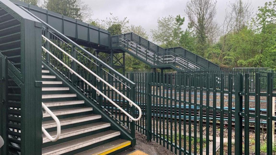 New pedestrian footbridge over the railway at Otford, Kent